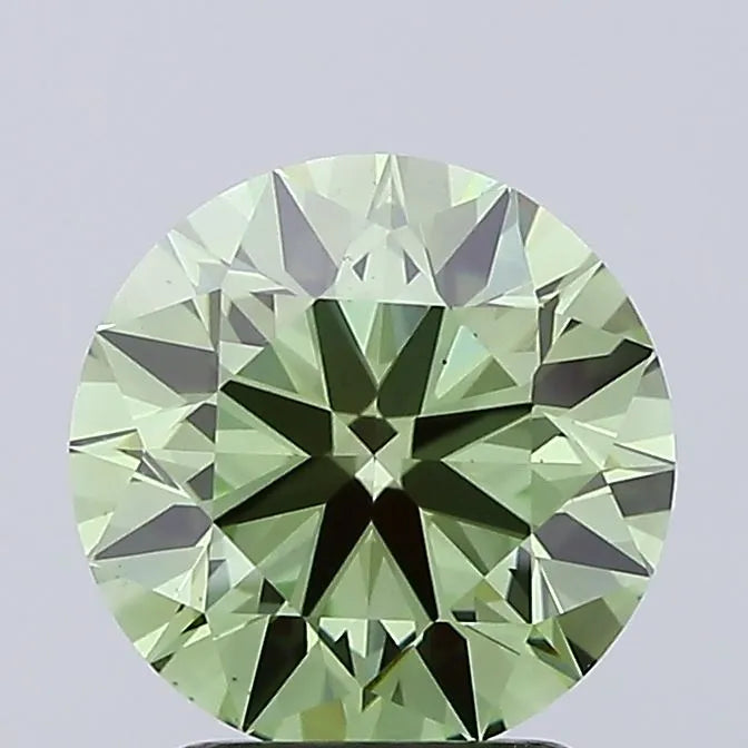 2.03ct Round Lab Grown Diamond (Colour Fancy Vivid Green, Clarity VS1, Cut ID, IGI Certified)