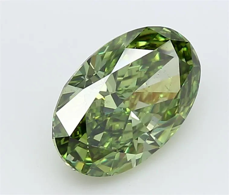 1.68ct Oval Lab Grown Diamond (Colour Fancy Vivid Green, Clarity VS2, IGI Certified)