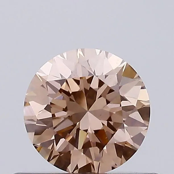 0.50ct Round Lab Grown Diamond (Colour Fancy Intense Brownish Pink, Clarity VVS2, Cut VG, IGI Certified)