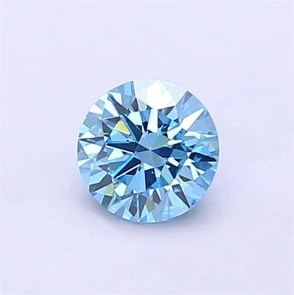 0.52ct Round Lab Grown Diamond (Colour Fancy Vivid Blue, Clarity VVS2, Cut EX, IGI Certified)
