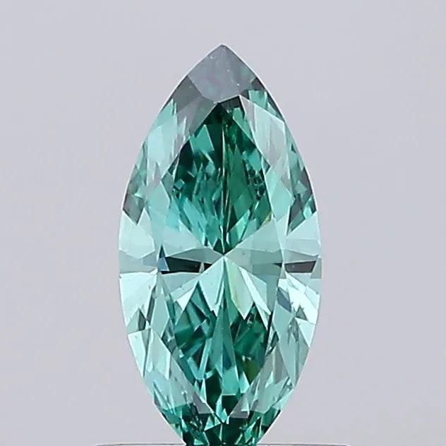 0.58ct Marquise Lab Grown Diamond (Colour Fancy Vivid Green, Clarity VVS2, IGI Certified)
