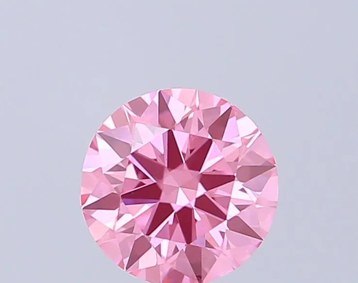 0.58ct Round Lab Grown Diamond (Colour Fancy Vivid Pink, Clarity VS1, Cut ID, IGI Certified)