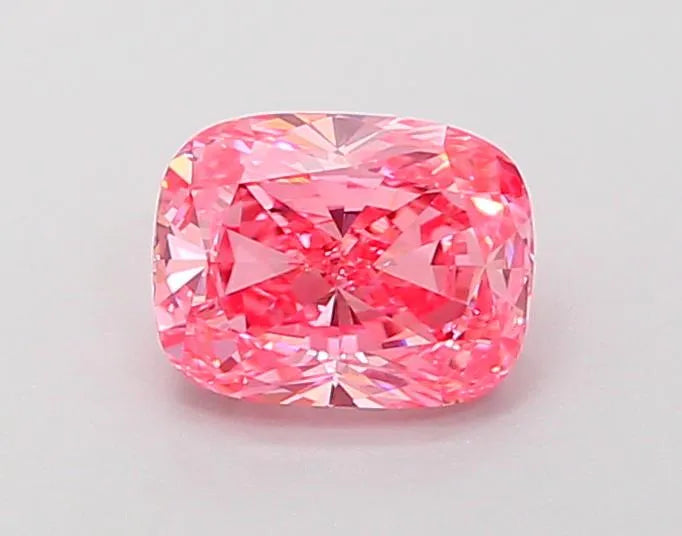 0.92ct Cushion modified Lab Grown Diamond (Colour Fancy Vivid Pink, Clarity SI1, IGI Certified)