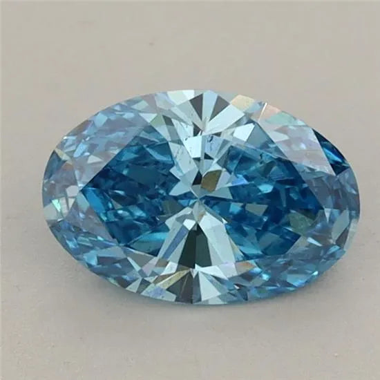0.94ct Oval Lab Grown Diamond (Colour Fancy Vivid Blue, Clarity VS2, IGI Certified)