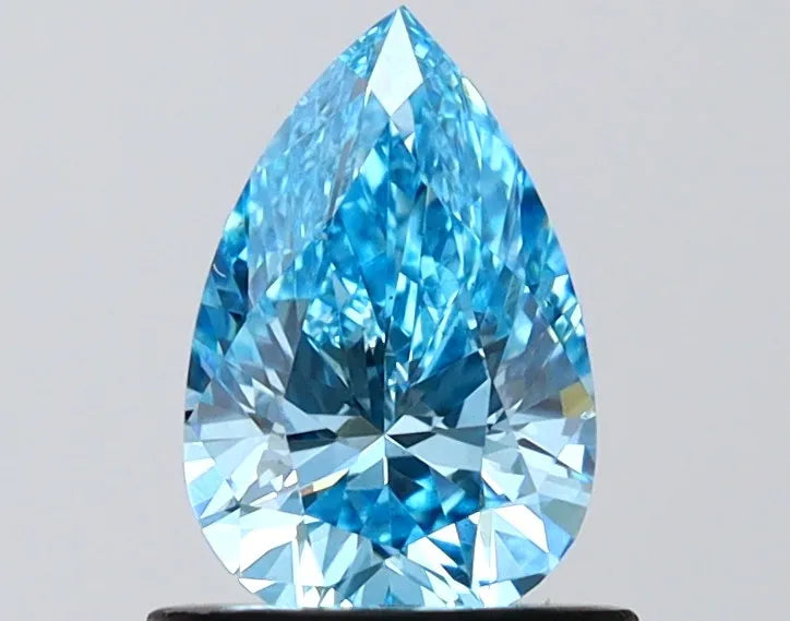0.94ct Pear Lab Grown Diamond (Colour Fancy Vivid Blue, Clarity VS1, IGI Certified)