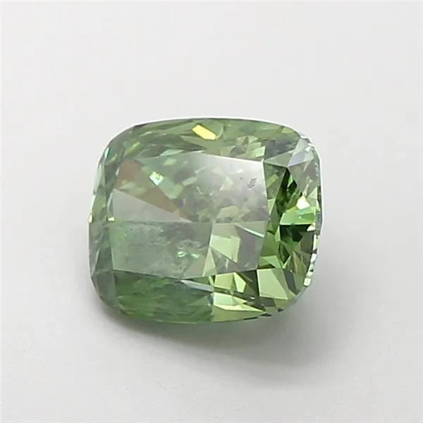 1.01ct Cushion modified Lab Grown Diamond (Colour Fancy Vivid Green, Clarity SI1, IGI Certified)