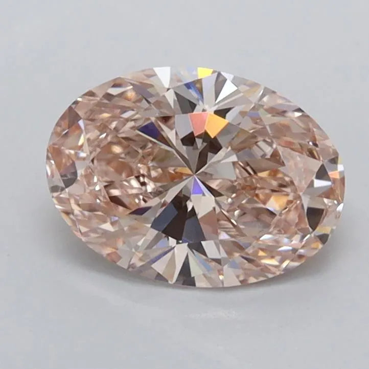 1.02ct Oval Lab Grown Diamond (Colour Very Light Pinkish Brown, Clarity VVS1, IGI Certified)
