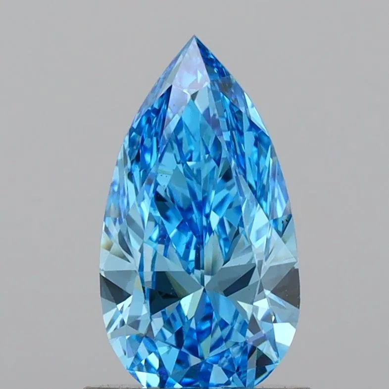 1.02ct Pear Lab Grown Diamond (Colour Fancy Vivid Blue, Clarity VS1, IGI Certified)
