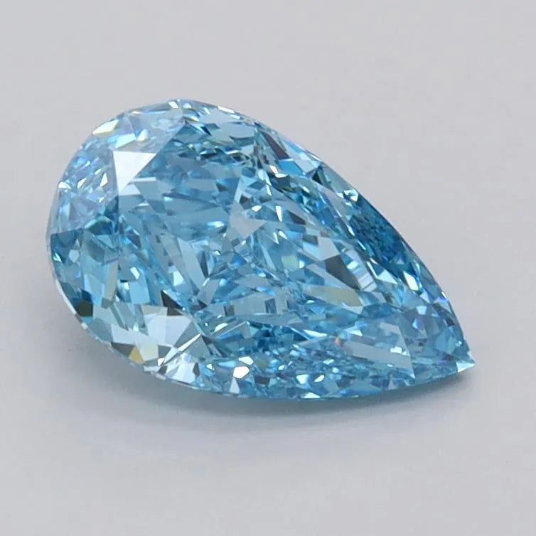 1.05ct Pear Lab Grown Diamond (Colour Fancy Vivid Blue, Clarity VVS1, IGI Certified)