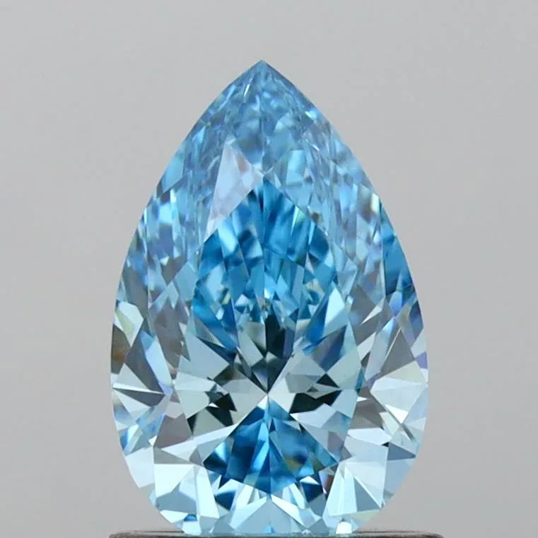 1.06ct Pear Lab Grown Diamond (Colour Fancy Vivid Blue, Clarity VVS2, IGI Certified)
