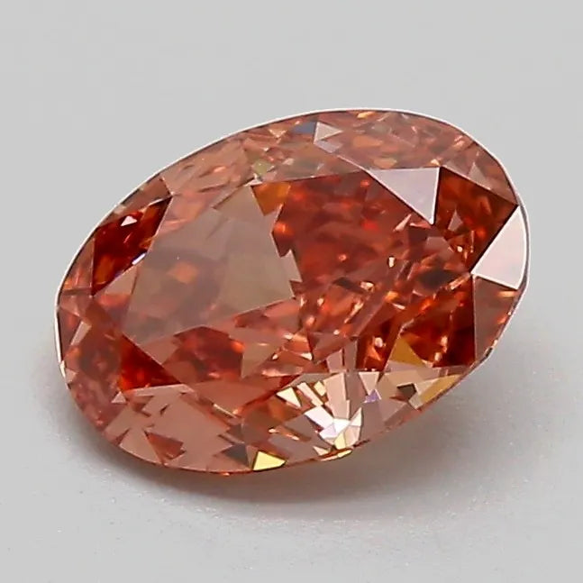 1.07ct Oval Lab Grown Diamond (Colour Fancy Pink Brown, Clarity VVS2, IGI Certified)