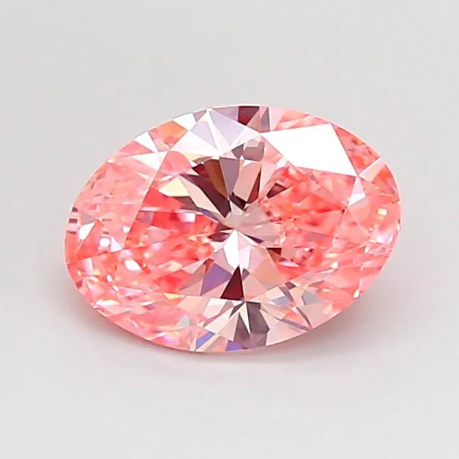 1.07ct Oval Lab Grown Diamond (Colour Fancy Vivid Pink, Clarity VVS2, IGI Certified)