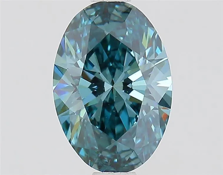 1.11ct Oval Lab Grown Diamond (Colour Fancy Vivid Blue, Clarity VS1, IGI Certified)