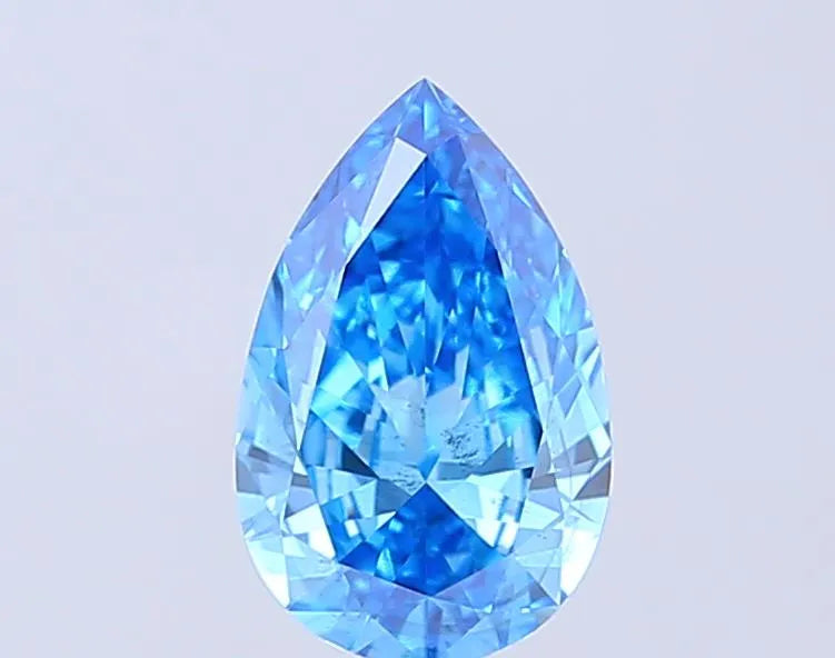 1.12ct Pear Lab Grown Diamond (Colour Fancy Vivid Blue, Clarity SI1, IGI Certified)