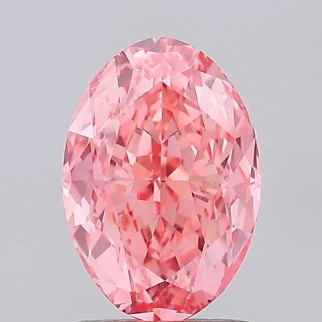 1.21ct Oval Lab Grown Diamond (Colour Fancy Vivid Pink, Clarity VVS2, IGI Certified)