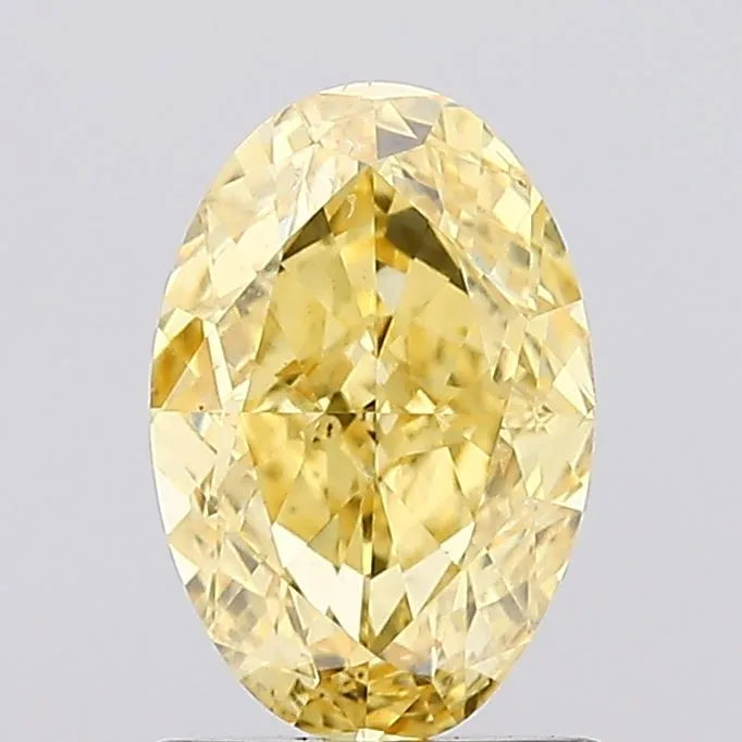 1.26ct Oval Lab Grown Diamond (Colour Fancy Vivid Yellow, Clarity SI1, IGI Certified)