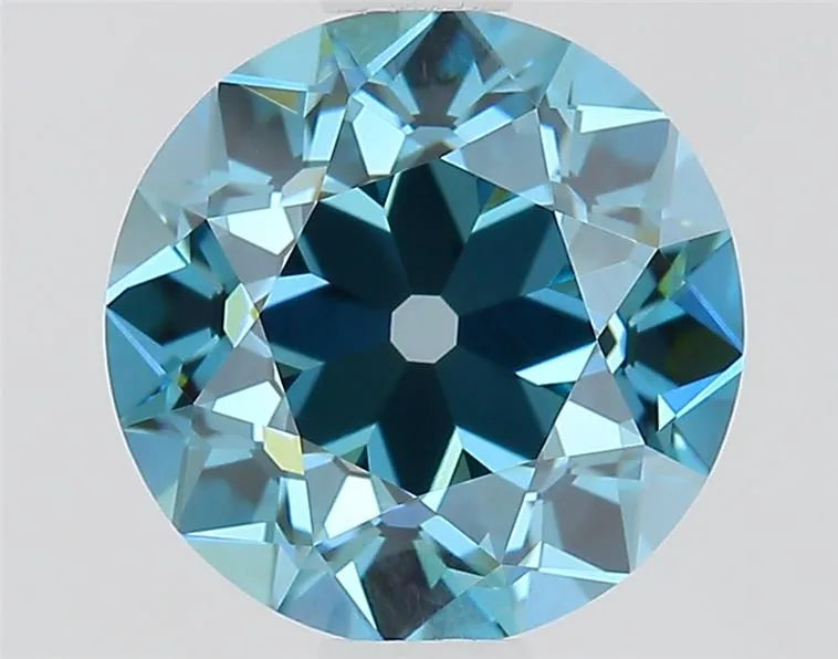 1.28ct European cut Lab Grown Diamond (Colour Fancy Vivid Blue, Clarity VS1, IGI Certified)