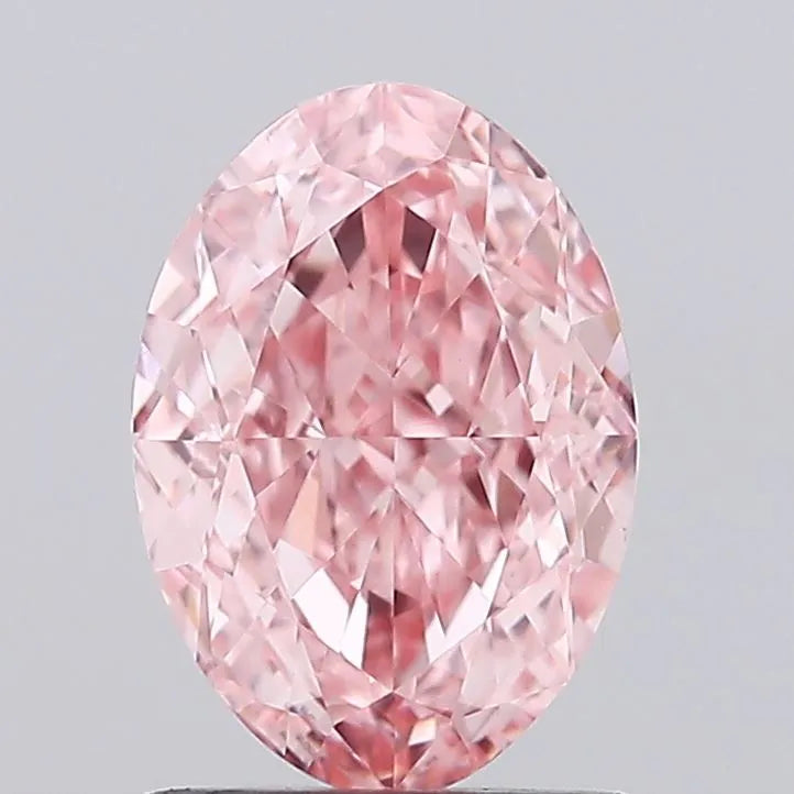 1.33ct Oval Lab Grown Diamond (Colour Fancy Vivid Pink, Clarity VVS2, IGI Certified)