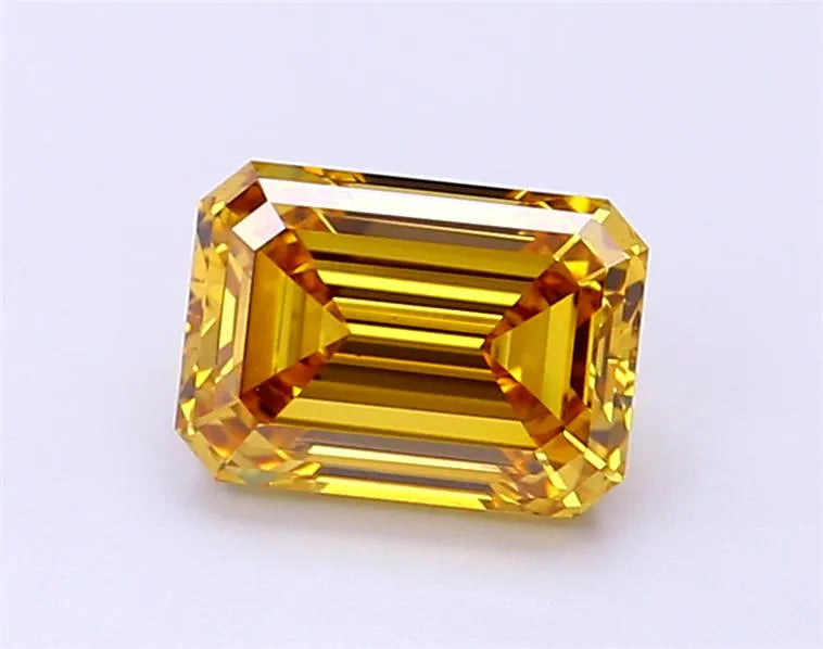 1.48ct Emerald Lab Grown Diamond (Colour Fancy Intense Brownish Yellow, Clarity VS1, IGI Certified)