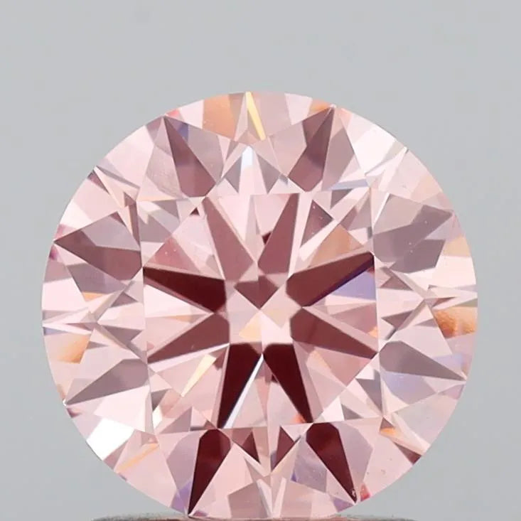 1.51ct Round Lab Grown Diamond (Colour Fancy Intense Pink, Clarity VVS2, Cut ID, IGI Certified)