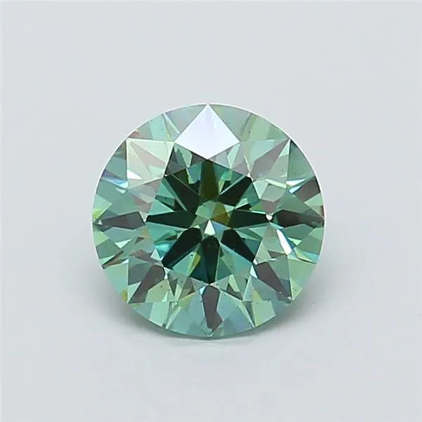 1.52ct Round Lab Grown Diamond (Colour Fancy Vivid Green, Clarity SI1, Cut ID, IGI Certified)