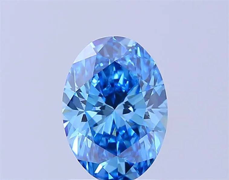 1.53ct Oval Lab Grown Diamond (Colour Fancy Vivid Blue, Clarity VS1, IGI Certified)