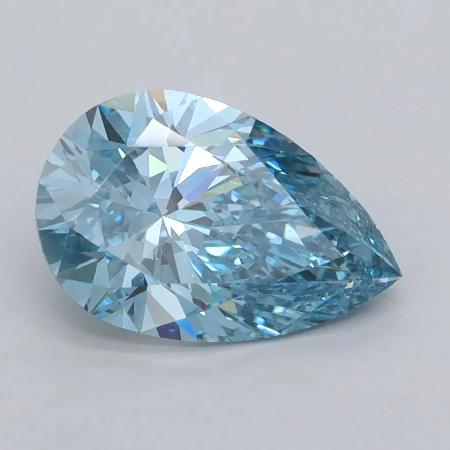 1.53ct Pear Lab Grown Diamond (Colour Fancy Vivid Blue, Clarity VVS2, IGI Certified)