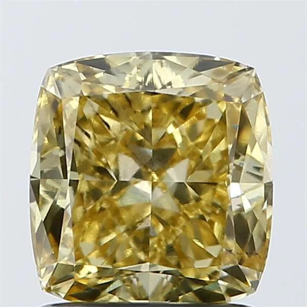 1.54ct Cushion modified Lab Grown Diamond (Colour Fancy Intense Yellow, Clarity VS2, IGI Certified)