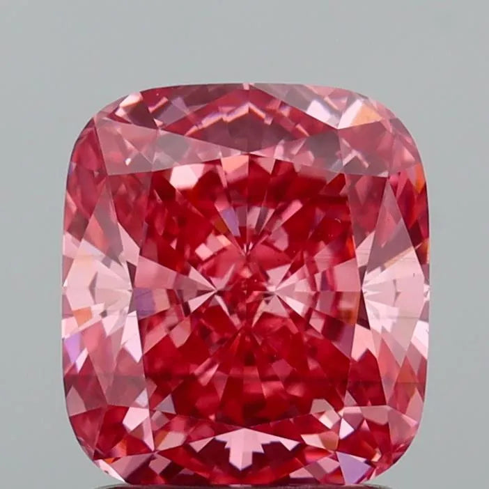 1.56ct Cushion modified Lab Grown Diamond (Colour Fancy Vivid Red, Clarity SI1, IGI Certified)