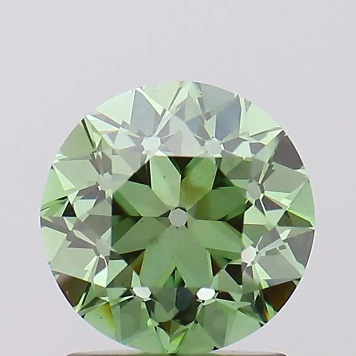 1.63ct European cut Lab Grown Diamond (Colour Fancy Vivid Green, Clarity VS2, IGI Certified)
