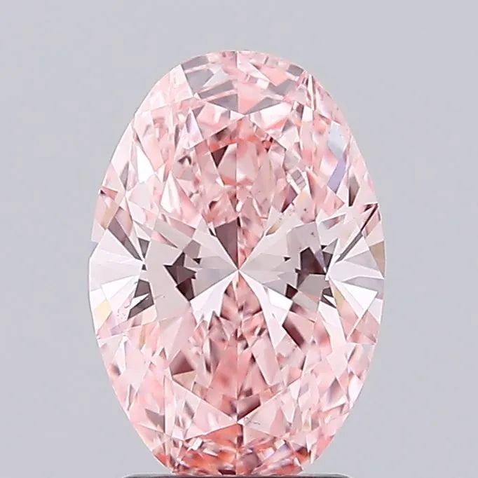 1.87ct Oval Lab Grown Diamond (Colour Fancy Vivid Pink, Clarity VS1, IGI Certified)