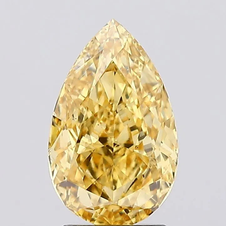 2.26ct Pear Lab Grown Diamond (Colour Fancy Vivid Yellow, Clarity VS1, IGI Certified)