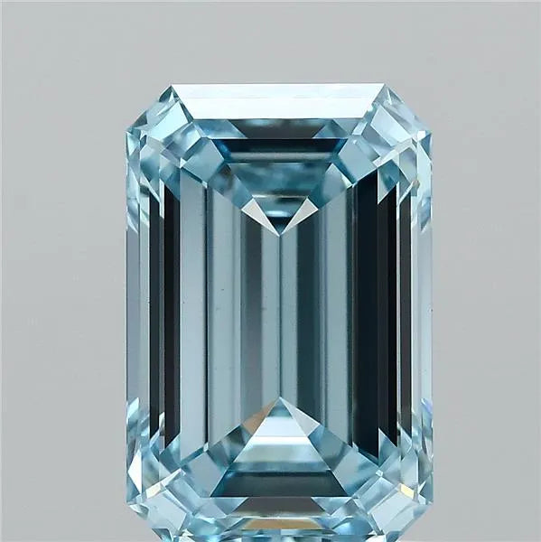 2.00ct Emerald Lab Grown Diamond (Colour Fancy Vivid Blue, Clarity VVS2, IGI Certified)