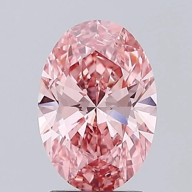 2.00ct Oval Lab Grown Diamond (Colour Fancy Vivid Pink, Clarity VS1, IGI Certified)