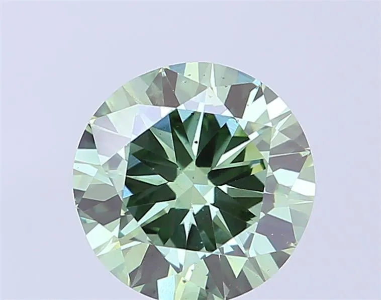 2.00ct Round Lab Grown Diamond (Colour Fancy Vivid Green, Clarity SI1, Cut VG, IGI Certified)