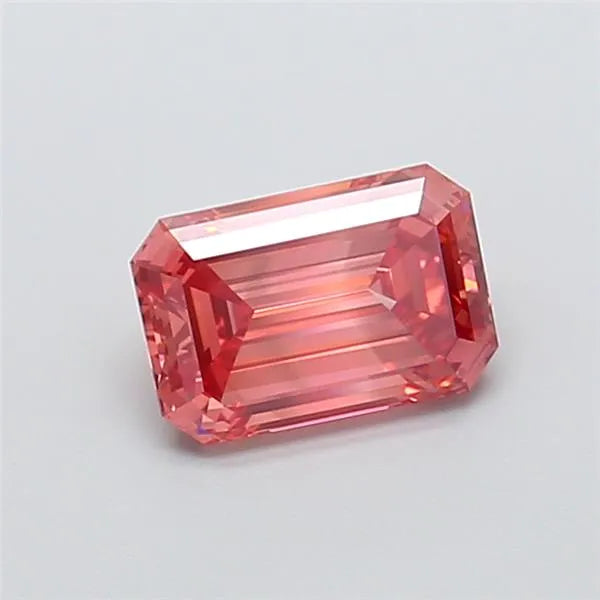 2.02ct Emerald Lab Grown Diamond (Colour Fancy Vivid Brownish Pink, Clarity VS1, IGI Certified)