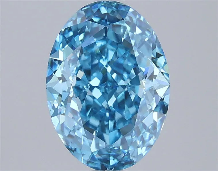 2.05ct Oval Lab Grown Diamond (Colour Fancy Vivid Blue, Clarity VS1, IGI Certified)