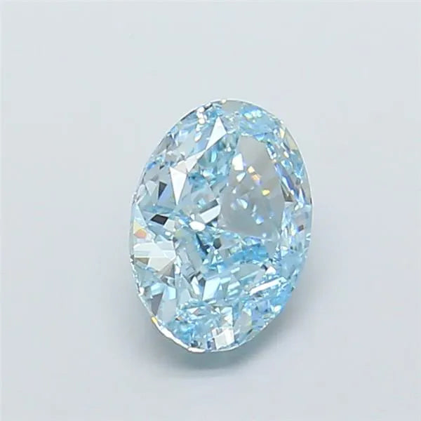 2.12ct Oval Lab Grown Diamond (Colour Fancy Vivid Blue, Clarity VVS2, IGI Certified)