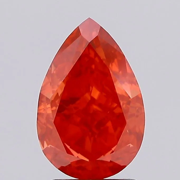 2.12ct Pear Lab Grown Diamond (Colour Fancy Vivid Red, Clarity VS1, IGI Certified)