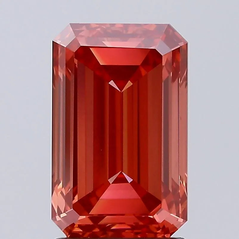 2.13ct Emerald Lab Grown Diamond (Colour Fancy Vivid Red, Clarity VS1, IGI Certified)