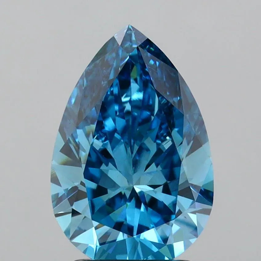 2.13ct Pear Lab Grown Diamond (Colour Fancy Vivid Blue, Clarity VS1, IGI Certified)