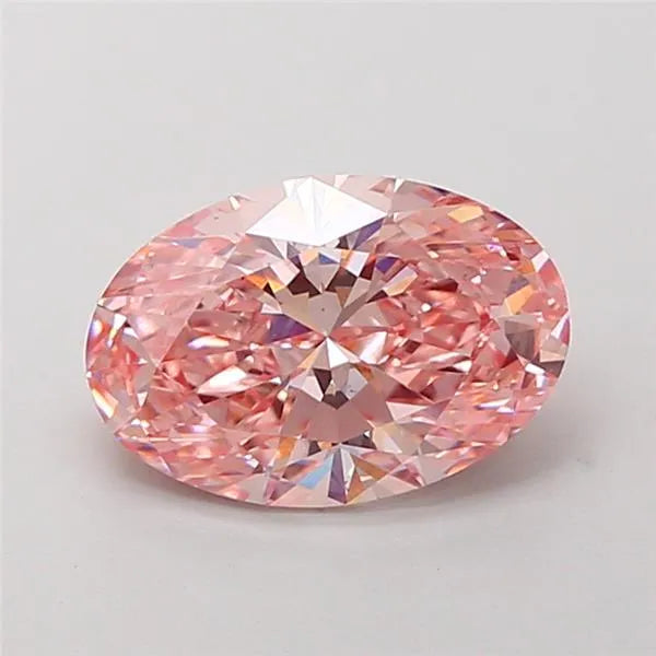 2.20ct Oval Lab Grown Diamond (Colour Fancy Vivid Pink, Clarity VS2, IGI Certified)