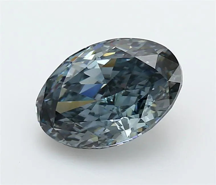 2.25ct Oval Lab Grown Diamond (Colour Fancy Vivid Gray, Clarity VVS1, IGI Certified)