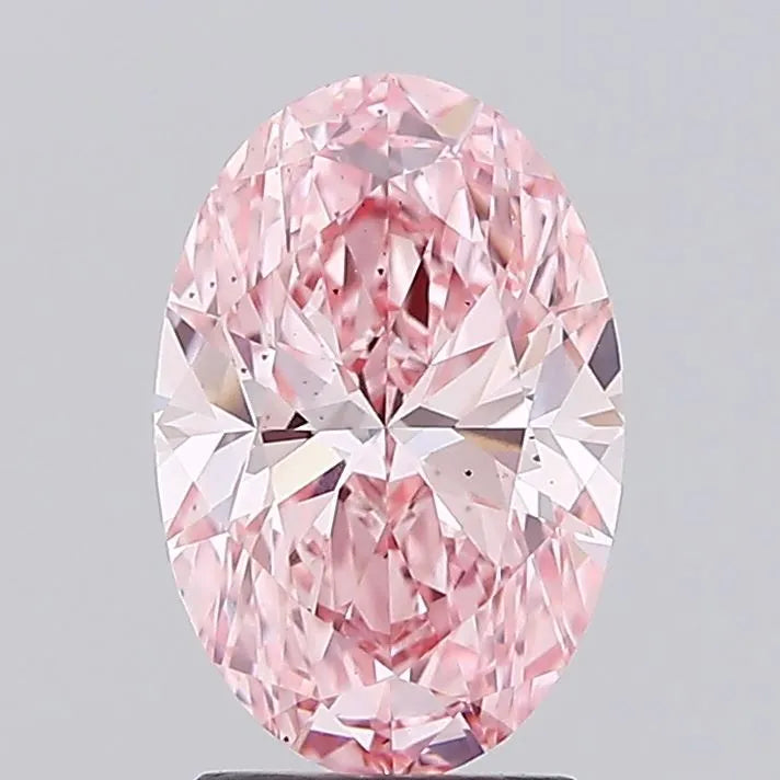 2.50ct Oval Lab Grown Diamond (Colour Fancy Vivid Pink, Clarity VS2, IGI Certified)