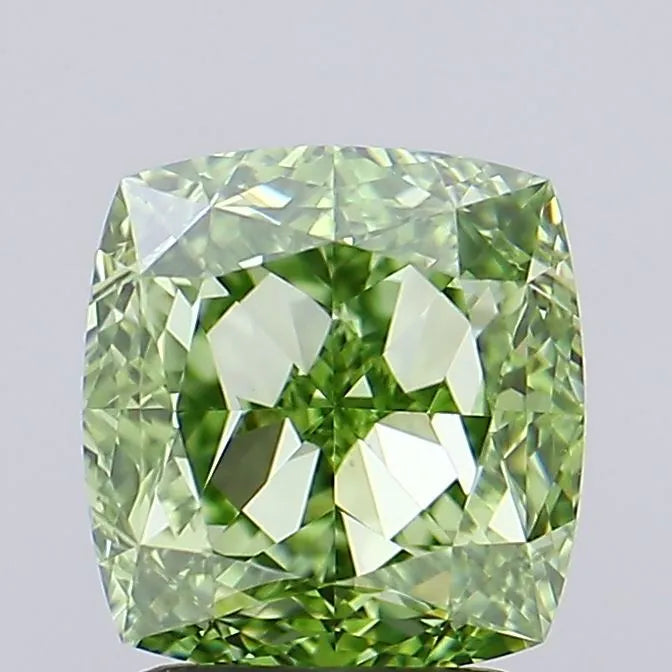 2.51ct Cushion modified Lab Grown Diamond (Colour Fancy Vivid Green, Clarity VVS2, IGI Certified)