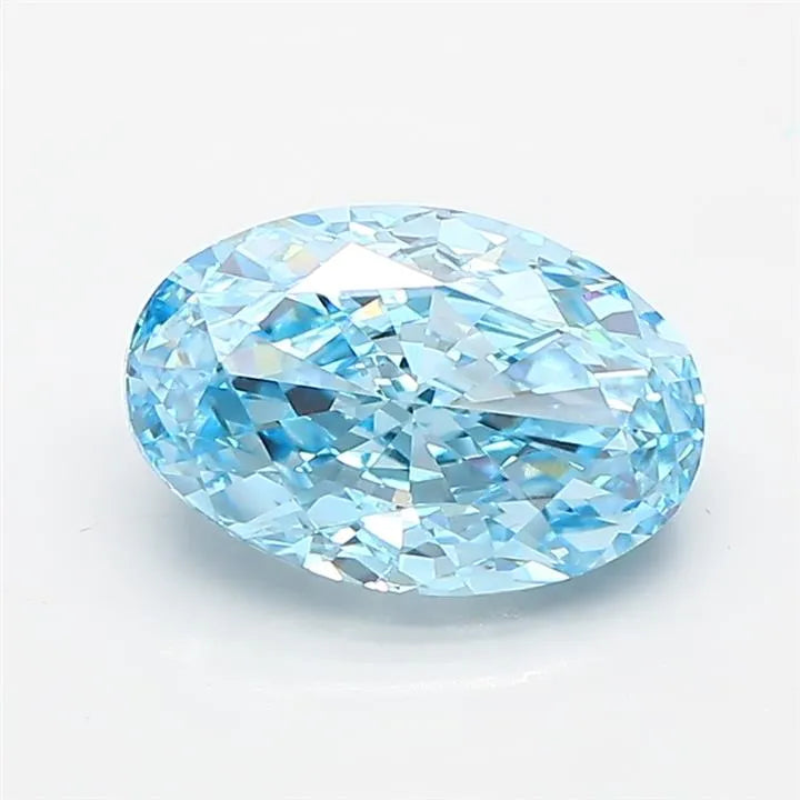 2.51ct Oval Lab Grown Diamond (Colour Fancy Vivid Blue, Clarity VS1, IGI Certified)
