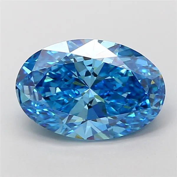 2.51ct Oval Lab Grown Diamond (Colour Fancy Vivid Blue, Clarity VVS2, IGI Certified)