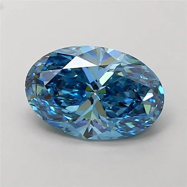 2.52ct Oval Lab Grown Diamond (Colour Fancy Vivid Blue, Clarity VS1, IGI Certified)