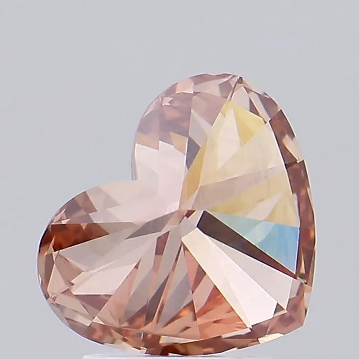 2.53ct Heart Lab Grown Diamond (Colour Fancy Pinkish Brown, Clarity VS1, IGI Certified)