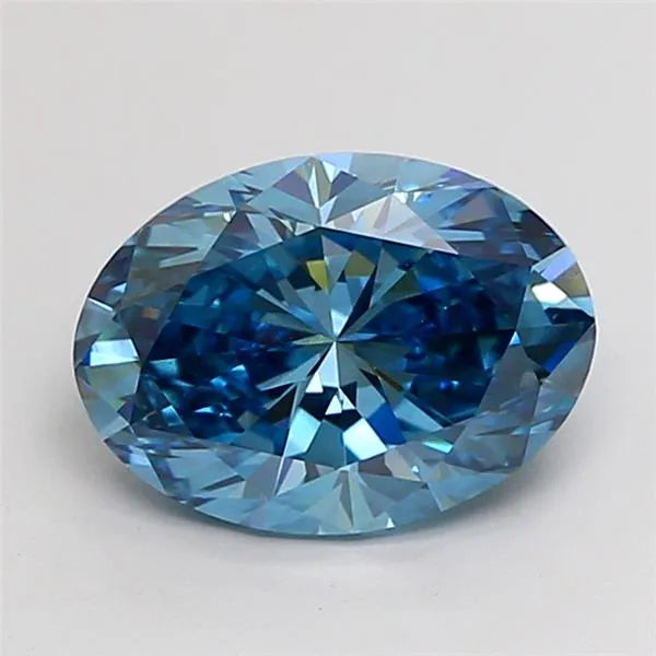 2.54ct Oval Lab Grown Diamond (Colour Fancy Vivid Blue, Clarity VS2, IGI Certified)